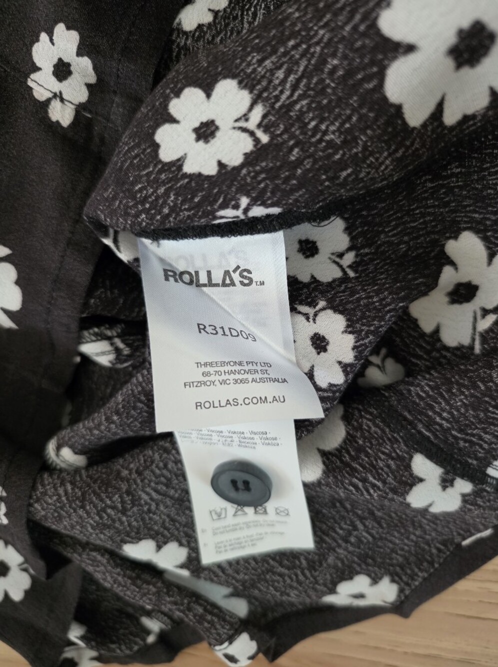 Rolla's Folk Susie Black Floral Button-Front Mini Dress Size M - Picture 9 of 16